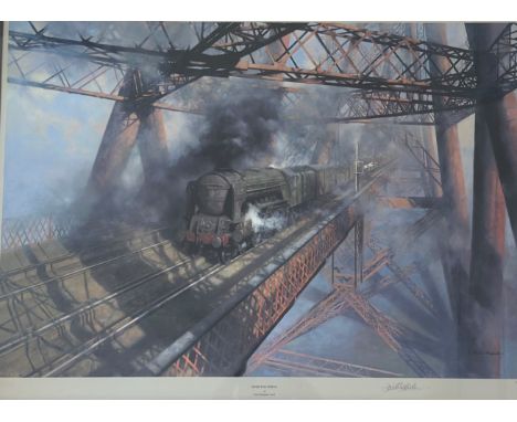 David Shepherd (1931-2017), Over the Forth, a limited edition colour print, signed in pencil, ed. 378/800, framed. Image 53cm