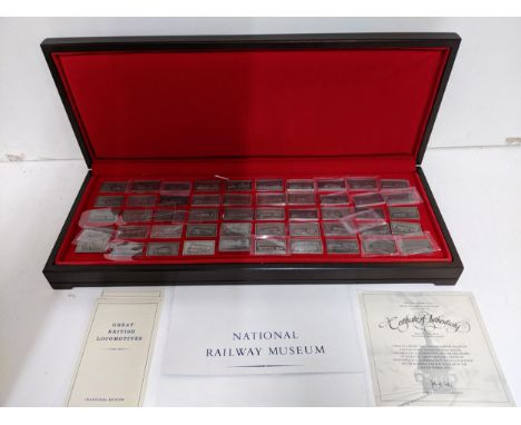 Great British Locomotives, The National Railway Museum inaugural edition cased collection of fine pewter ingots, each depicti