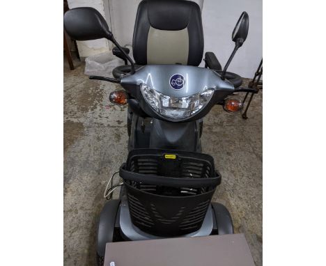 An Excel Galaxy II mobility scooter with key, power pack and user manual, Location G 