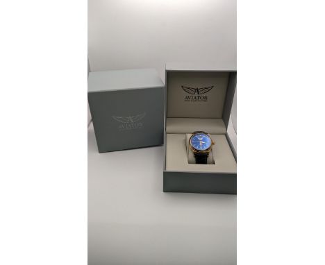 An Aviator automatic, stainless steel gents wristwatch, with a baton dial and a date and day aperture with outer minute ring,