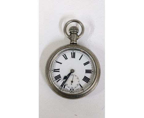 A Buren keyless wound, open faced pocket watch, engraved with broad arrow to the case back, Location; 