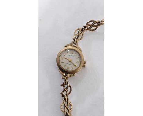 A vintage Rotary ladies 9ct gold manual wind wristwatch on a 9ct gold bracelet 11gLocation: 