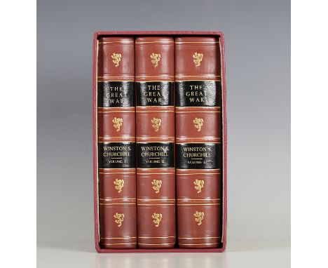 BINDING. - Winston CHURCHILL. The Great War. London: George Newnes, [1933.] 3 vols., first edition, 8vo (237 x 163mm.) Portra