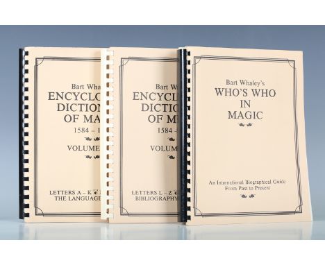 CONJURING. - Bart WHALEY. Bart Whaley's Encyclopedic Dictionary of Magic 1584-1988. California, Oakland: Jeff Busby Magic, In