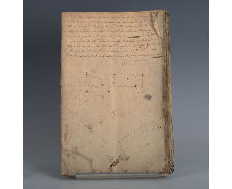 MANUSCRIPT. [A hand-written treatise on bastion fortifications. N.p.: circa mid-18th century.] Approximately 52pp., manuscrip