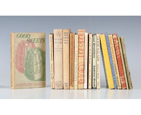 COOKERY. - Ambrose HEATH. Good Sweets. London: Faber and Faber, 1937. First edition, 8vo (189 x 128mm.) (Toning.) Original pi