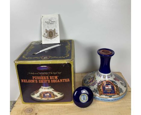 1 Litre Ceramic Pussers Rum (54.5% ABV) ‘Nelson’ Ships Decanter (in Original Presentation Carton) 
