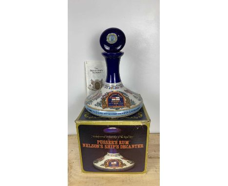 1 Litre Ceramic Pussers Rum (54.5% ABV) ‘Nelson’ Ships Decanter (in Original Presentation Carton)