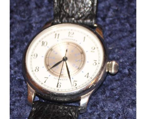 A Longines Swissair exclusive special edition "Weems Navigation" stainless steel automatic pilots wrist watch, c.1990, cal.62