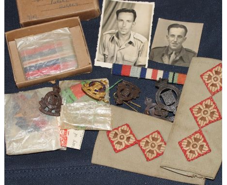 A WWII service medal group with ribbons, comprising; War Medal 1939-45, Defence Medal, 1939-1945 Star and France and Germany 