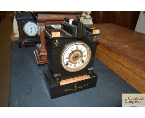 An American two hole mantel clock