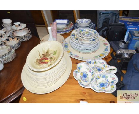 A quantity of various china to include Masons, Clarice Cliff Newport Pottery etc.