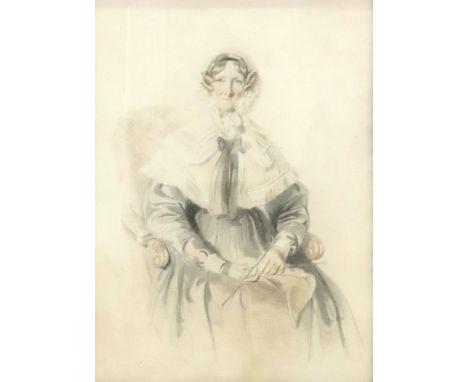 Thomas Crane (British, 1808-1859), A portrait of Mr John Townshend, bears label with sitter's name (verso), watercolour and p