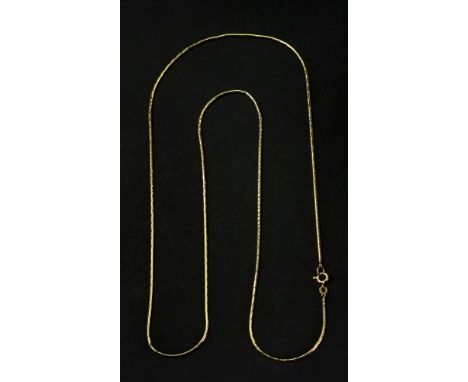 A 9ct gold serpentine link neckchain, on a boltring clasp, detailed 9 K, 14.4g gross.