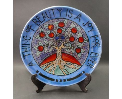 A boxed Poole Pottery The Tree of Life dish, limited edition 378/500, 42cm diameter.
