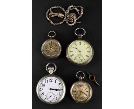A gentleman's silver cased pocket watch, the white enamel dial with Roman numerals and subsidiary seconds dial, London 1877, 