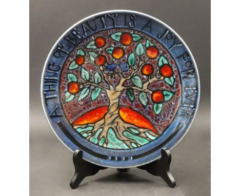 A boxed Poole Pottery The Tree of Life dish, limited edition 347/1000, 26.5cm diameter.