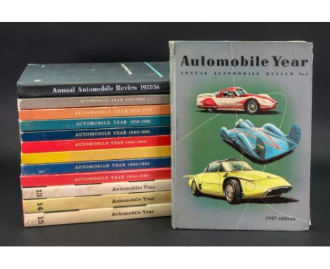 A collection of thirteen Automobile Year Annuals, dating from 1955-1968, (13). Illustrated