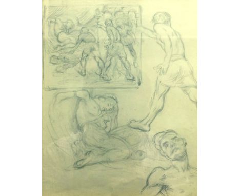 Sir William Orpen RHA RA RWS (1878-1931)
"The Brazen Serpent," a pencil sketch study,  22cms x 18cms (8 3/4" x 7") mounted an