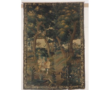 Late 18th Century / Early 19th Century Continental

A similar pair of very large Verdune type tapestry Wall Hangings, the woo