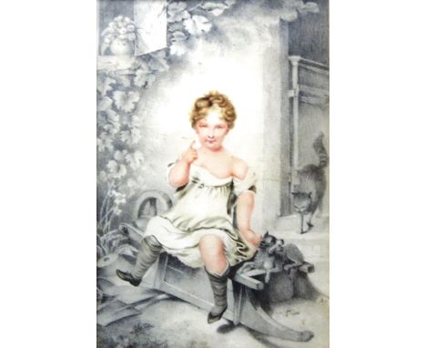 Attributed to Adam Buck

Watercolour & pencil, "An attractive sketch with young boy playing on a wheelbarrow with dog and a c