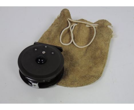 A Hardy 3 1/2" Trout Reel, "The Unique," in leather pouch. (1)

Provenance: Billy Newport Fishing Collection. 