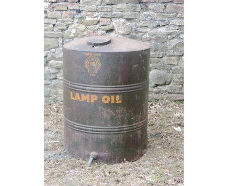 A large Shell Mex B.P. Lamp Oil Barrel - Tank, with brass tap. (1)