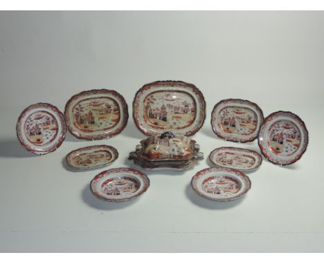 An attractive early 19th Century Masons Ironstone Dinner Service, of approx. 66 pieces, dinner plates, soup plates, tea and s