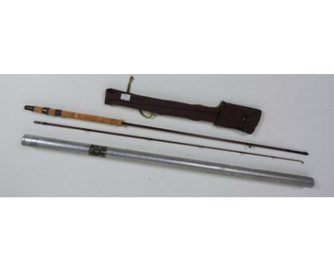 A 7' Greenhart Rod by Hardy's "The Favourite Rod-Strong," in two-parts, with original cloth case, and aluminium tube. Collect