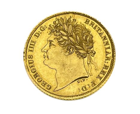 George IV, Half Sovereign, 1821, very rare, first laureate head facing left, Bernedetto Pistrucci sculptor, signed BP, (S.380