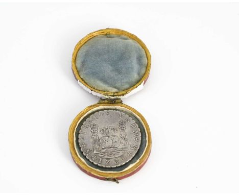 Coins, Spanish/Mexican Pillar dollar, 1760, in case