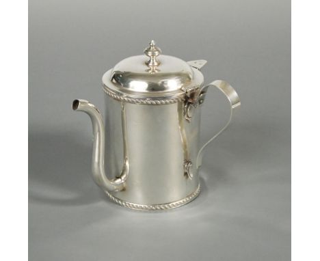 A George V silver argyle, by Martin Hall & Co, Sheffield 1912, of simple cylindrical form with gadroon edged base and rim, th