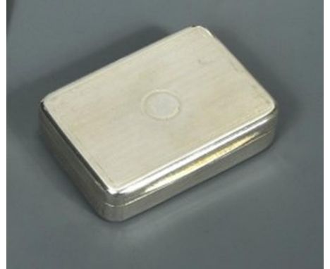 A George III silver snuffbox, by Phipps and Robinson, London 1808, of rectangular form, the body engine turned all over, plai