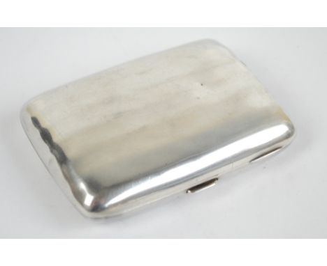 WILLIAM COMYNS & SONS; an Edward VII hallmarked silver cigar case of plain rectangular form, Birmingham 1901, 9 x 6.5cm, appr