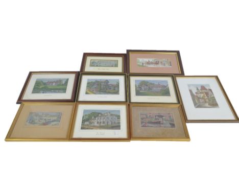 Six Brocklehurst-Whiston Macclesfield silks including 'Paddler's Pool' and 'The Wizard', two Cash silks and a print (9).