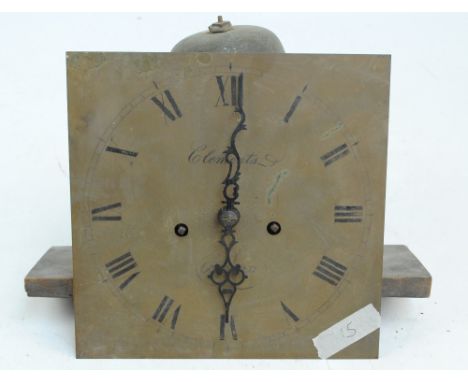 An early 19th century longcase clock eight days movement and square brass dial set with Roman numerals, inscribed John Clemen