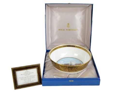 A modern Royal Worcester limited edition boxed bowl 'The Flight Bowl', no. 21/200, with certificate of authenticity, diameter