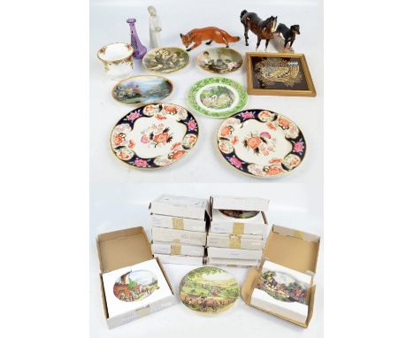 A quantity of decorative ceramics including ten boxed Royal Doulton 'Journey Through The Village' collectors' plates includin