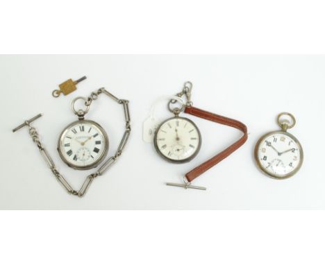 W. YANDELL & CO OF LONDON; a late Victorian hallmarked silver open face key wind pocket watch, the white circular dial set wi