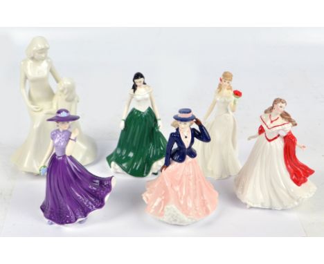 Five Royal Worcester 'Les Petites' series limited edition figures, 'Charlotte', 'Amelia', 'Caitlin Ireland', 'Olivia England'