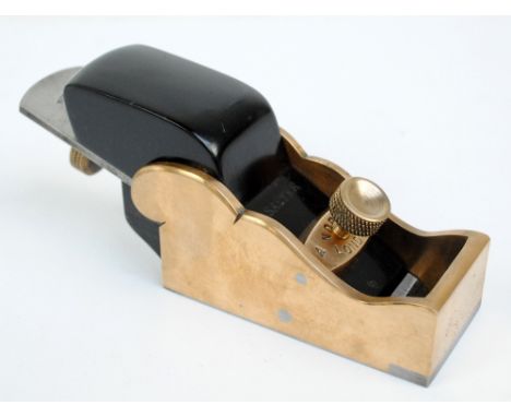 A Norris of London 'A28' cabinet maker's gun metal, ebony and steel bladed plane, stamped twice 'R Salter' to the ebony and w