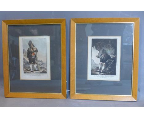 Two print of traditional Tyrolean costumes by Josef Anton Kapeller (1761-1806): An armed Tyrolean farmer from the area near I