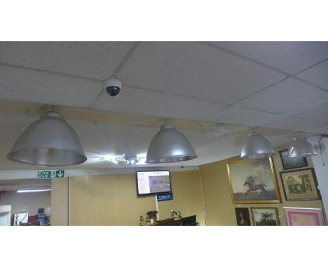 Large vintage industrial aluminium light shade, diameter 50 cm 