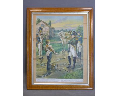 Napoleon and the drummer boy, early 20th century print, framed, 80 x 65 cm 