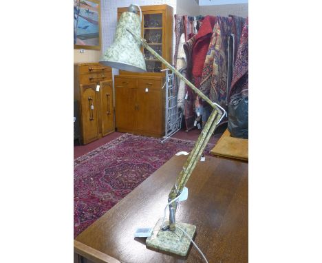 A vintage Herbert Terry Anglepoise lamp, on stepped square base, with maker's mark 