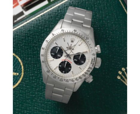 Rolex. An extremely rare stainless steel manual wind chronograph bracelet watch with 'Khanjar' dialModel: Cosmograph DaytonaR