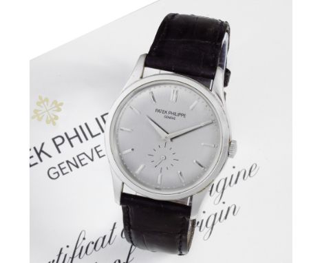 Patek Philippe. A fine 18K white gold manual wind wristwatchModel: CalatravaReference: 5196G-001Date: Sold 4th March, 2005Mov