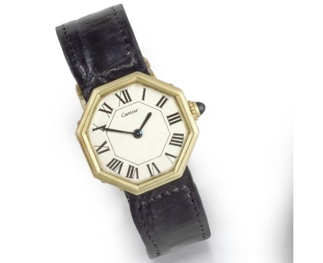 Cartier. A lady's 18k gold manual wind octagonal wristwatchDate: London Hallmark for 1976Movement: 17-jewel, Cal.845 manual w