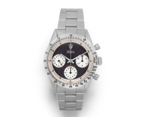 Rolex. A rare stainless steel manual wind chronograph bracelet watch with exotic Paul Newman dialModel: Paul Newman Cosmograp