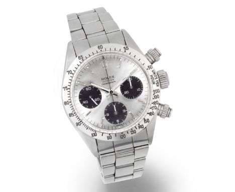 Rolex. A fine and rare stainless steel manual wind chronograph bracelet watchModel: CosmographReference: 6265/6263Date: Sold 
